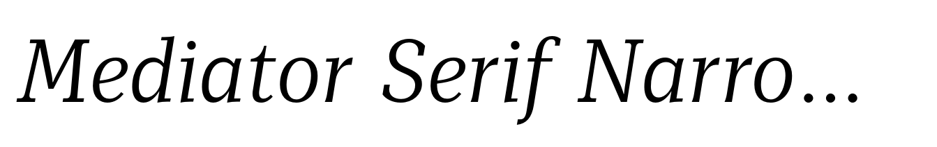 Mediator Serif Narrow Light Italic